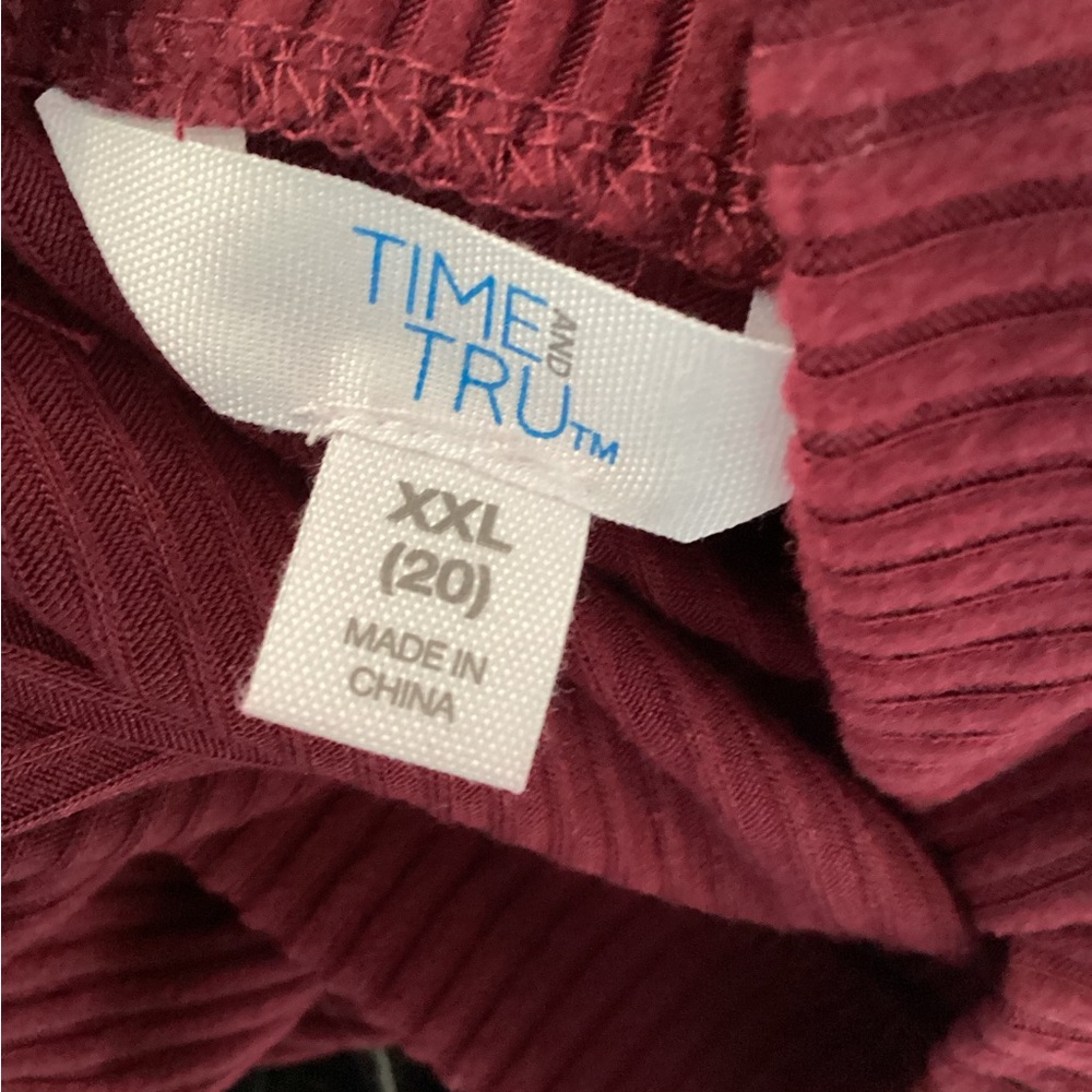 Time and Tru Wine Long Sleeve Dress size 2XL EUC - Picture 3 of 3